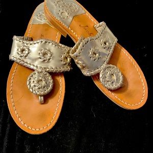 Jack Rogers gold metallic sandals